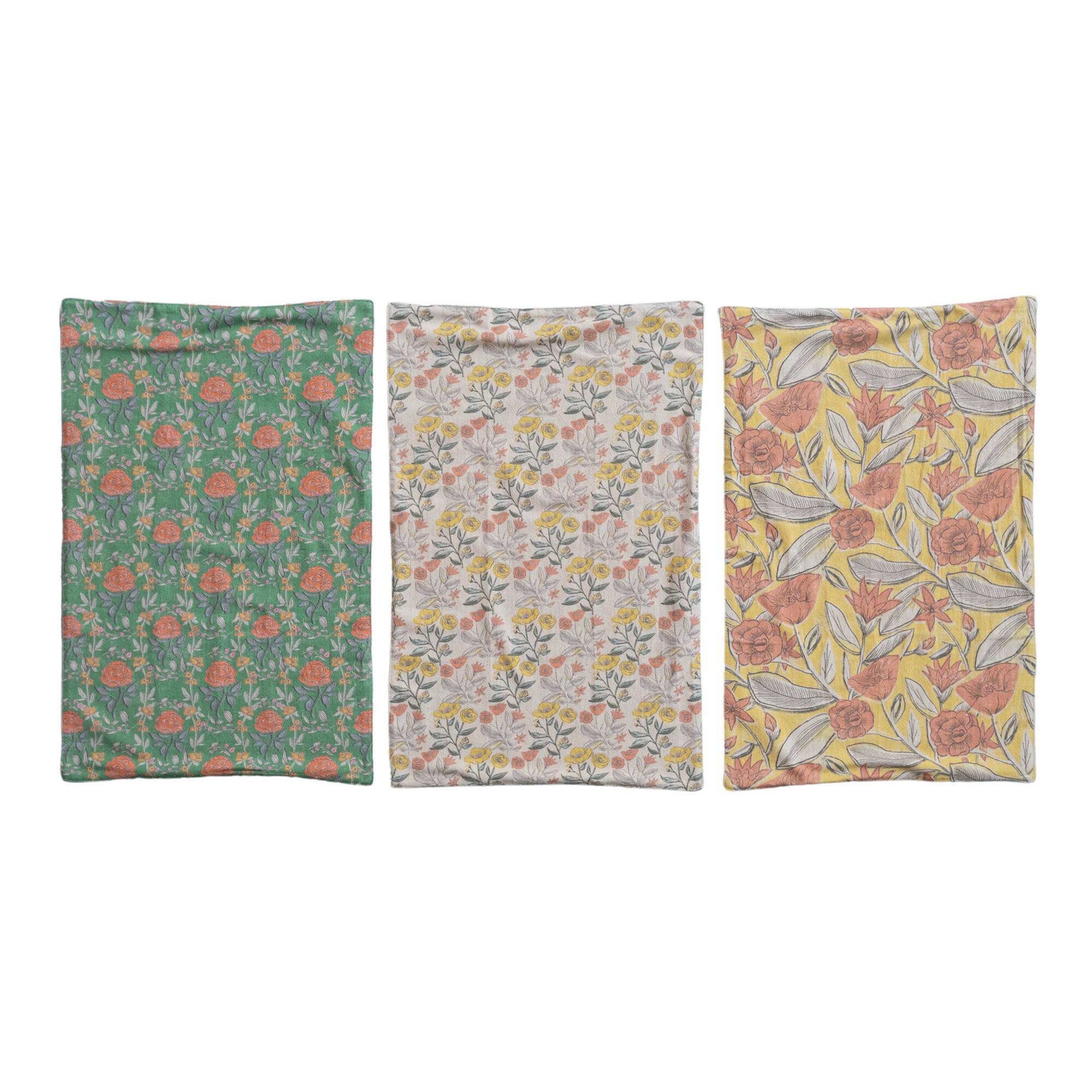 Hello Honey® Multicolor Garden Bloom Cotton Tea Towels Set